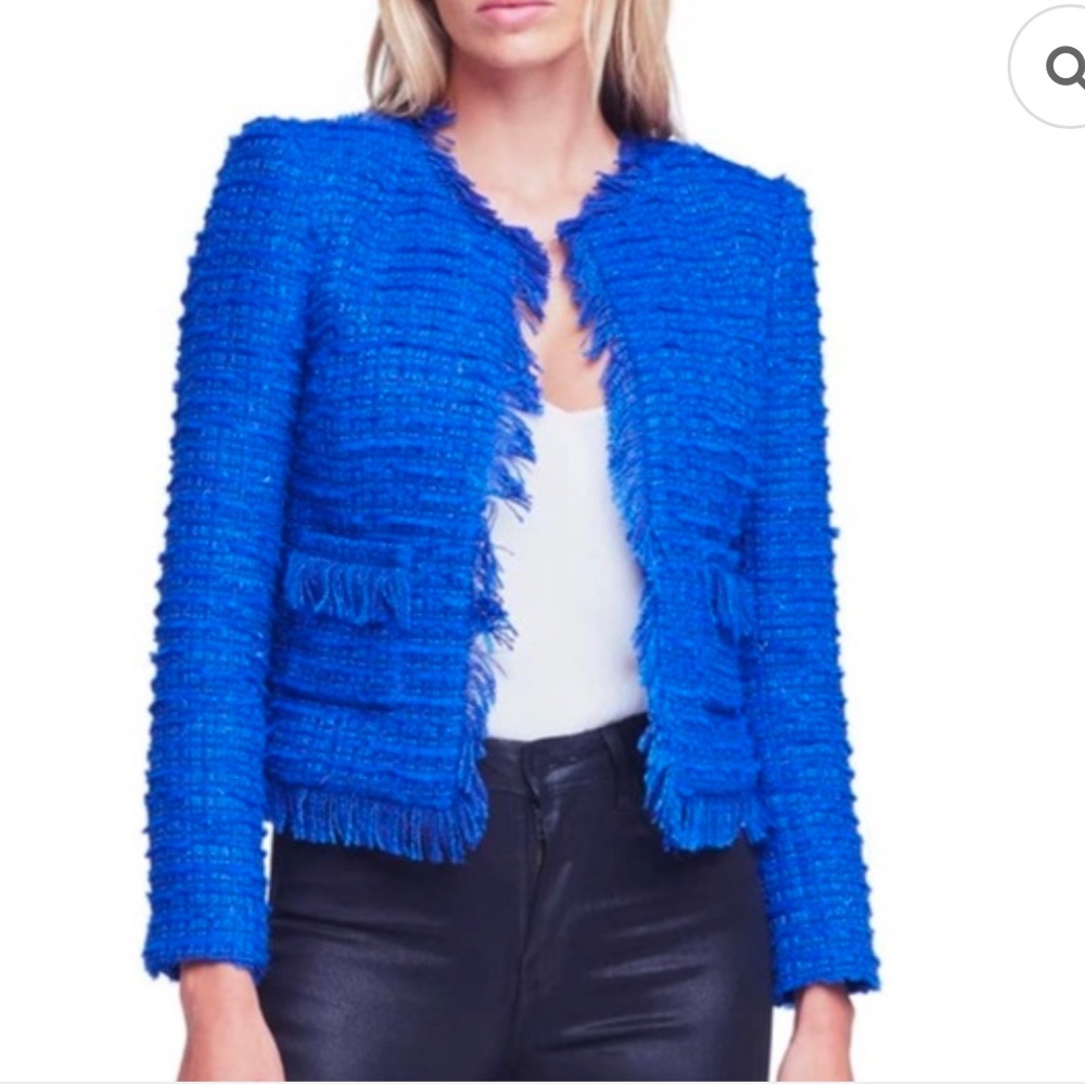 NWT L'AGENCE Vibrant Royal Blue tweeds Blazer